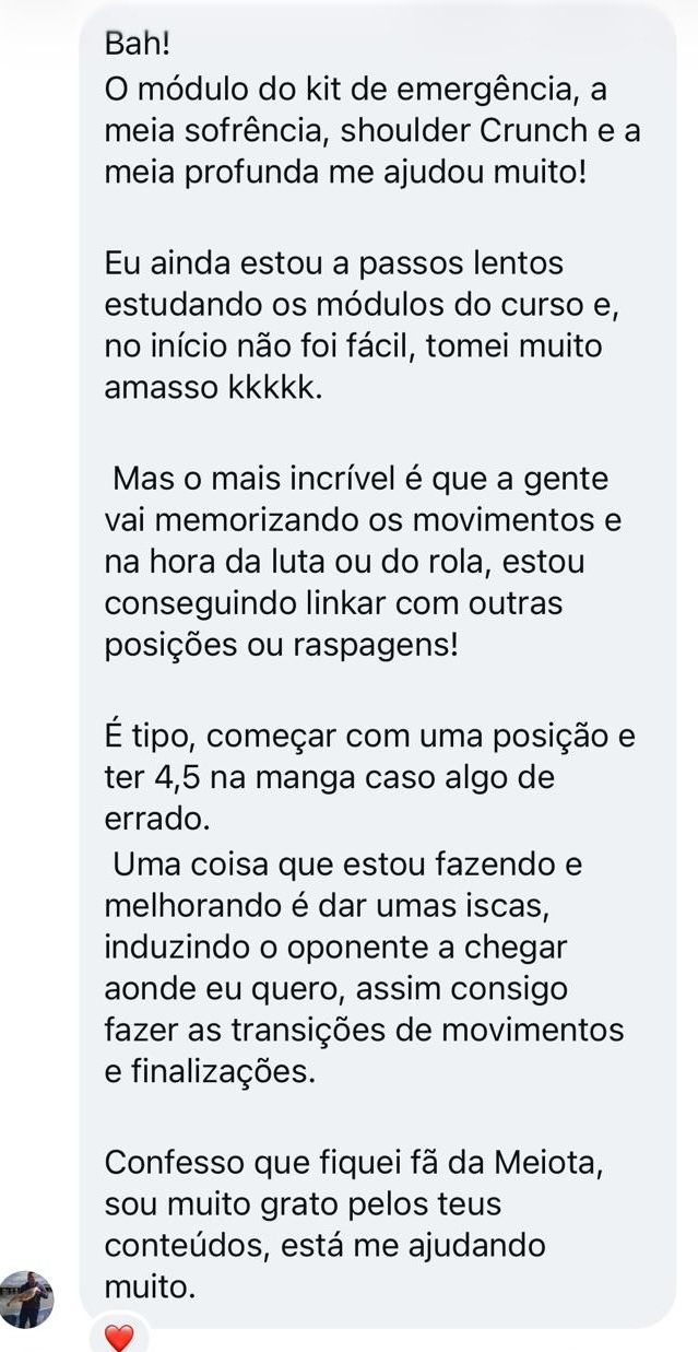Depoimento de aluno do Masters da Meia