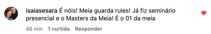 Depoimento de aluno do Masters da Meia
