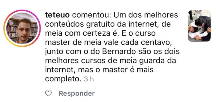 Depoimento de aluno do Masters da Meia